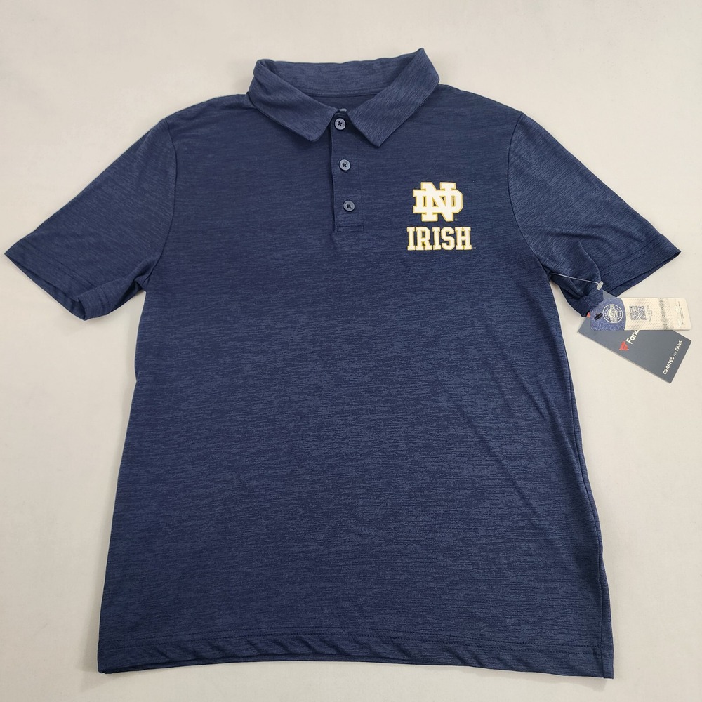 Fanatics Notre Dame Fighting Irish Polo Shirt Mens Small Navy Blue ND11943305